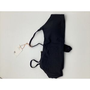 Quince Scoop Bralette Black bikini top bathing suit